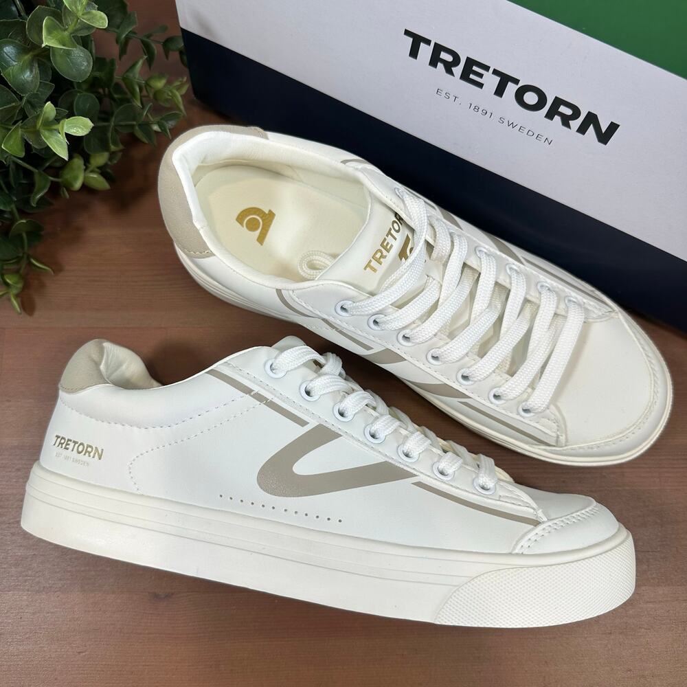 Tretorn Women's Serve Lace Up White Sneakers Size 7.5